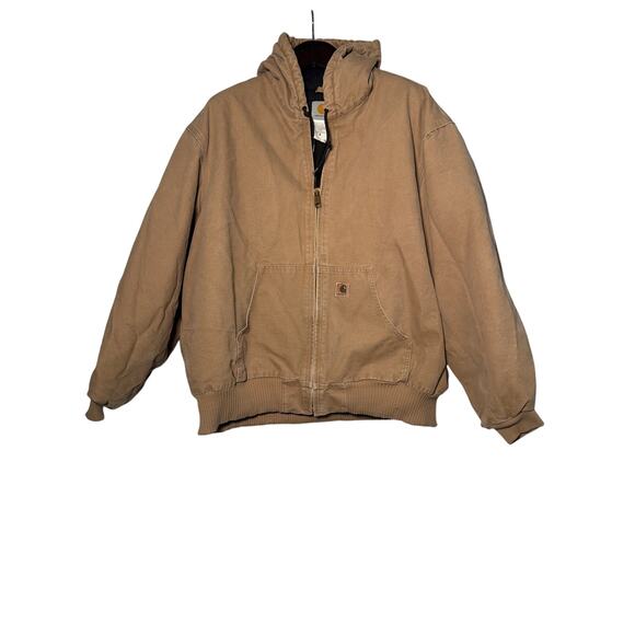 Carhartt Jacket Men 3XL Brown J130 SDL Duck Quilted Active Hood VTG Work Utility - Picture 1 of 10